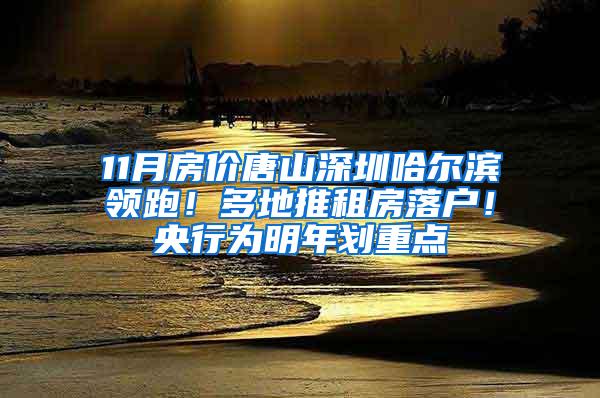 11月房价唐山深圳哈尔滨领跑！多地推租房落户！央行为明年划重点