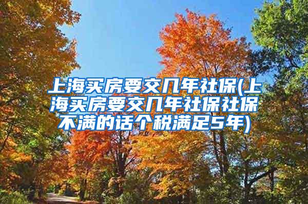 上海买房要交几年社保(上海买房要交几年社保社保不满的话个税满足5年)