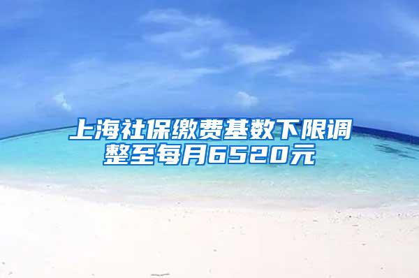 上海社保缴费基数下限调整至每月6520元