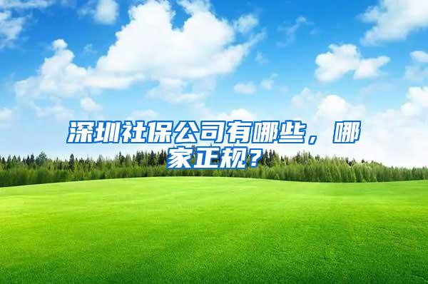 深圳社保公司有哪些，哪家正规？