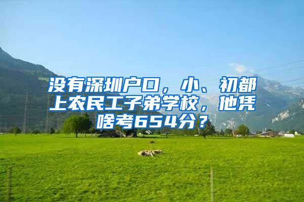 没有深圳户口，小、初都上农民工子弟学校，他凭啥考654分？