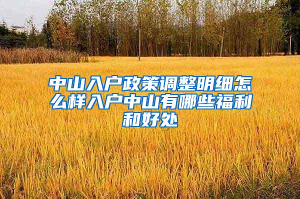 中山入户政策调整明细怎么样入户中山有哪些福利和好处