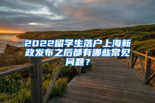 2022留学生落户上海新政发布之后都有哪些常见问题？