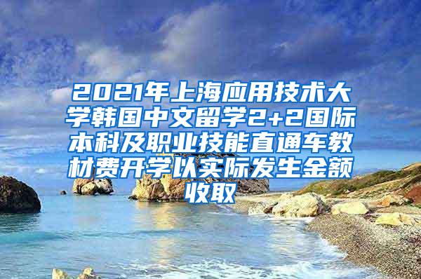 2021年上海应用技术大学韩国中文留学2+2国际本科及职业技能直通车教材费开学以实际发生金额收取