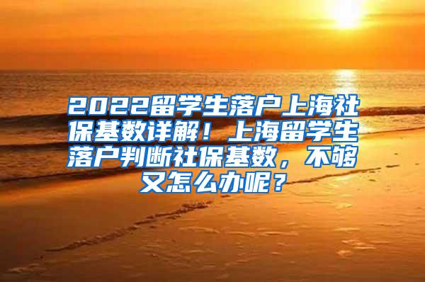 2022留学生落户上海社保基数详解！上海留学生落户判断社保基数，不够又怎么办呢？