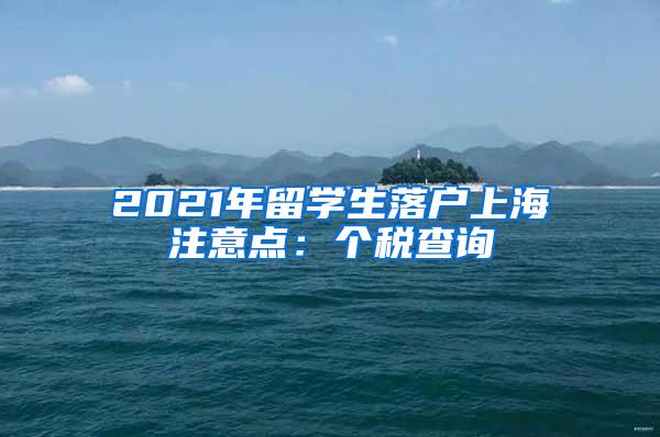 2021年留学生落户上海注意点：个税查询
