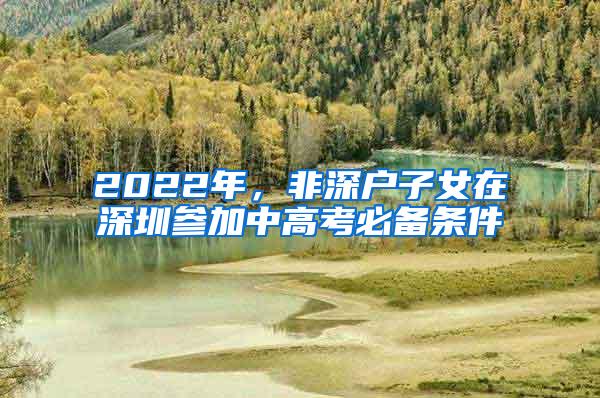 2022年，非深户子女在深圳参加中高考必备条件