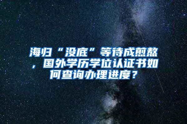 海归“没底”等待成煎熬，国外学历学位认证书如何查询办理进度？