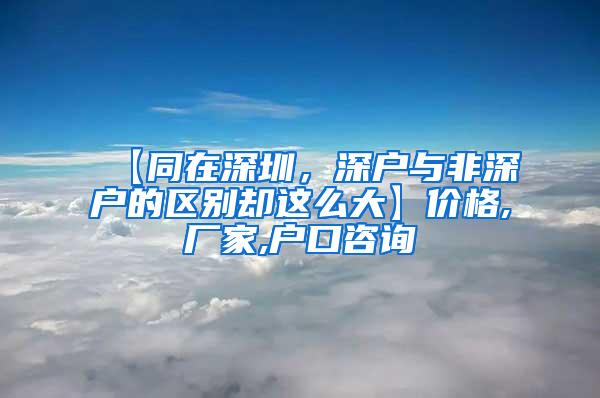 【同在深圳，深户与非深户的区别却这么大】价格,厂家,户口咨询