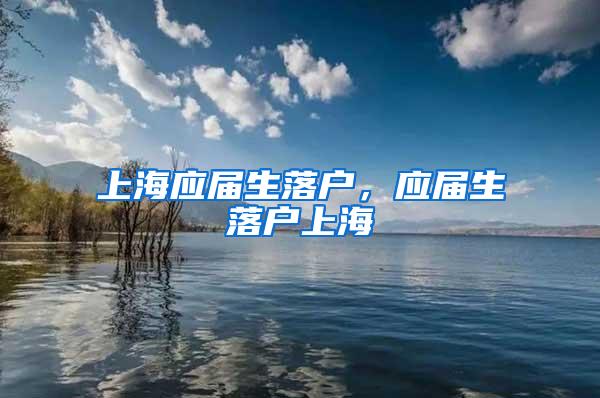 上海应届生落户，应届生落户上海