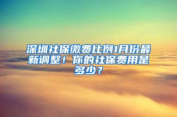 深圳社保缴费比例1月份最新调整！你的社保费用是多少？