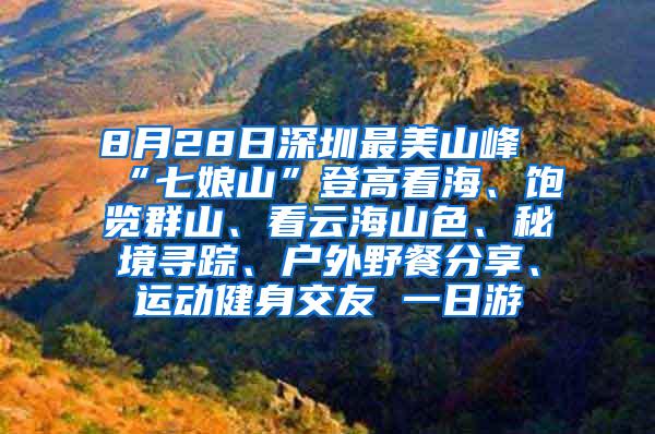 8月28日深圳最美山峰“七娘山”登高看海、饱览群山、看云海山色、秘境寻踪、户外野餐分享、运动健身交友 一日游