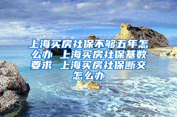 上海买房社保不够五年怎么办 上海买房社保基数要求 上海买房社保断交怎么办