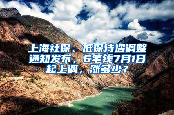 上海社保、低保待遇调整通知发布，6笔钱7月1日起上调，涨多少？