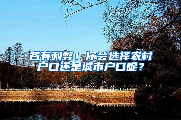 各有利弊！你会选择农村户口还是城市户口呢？