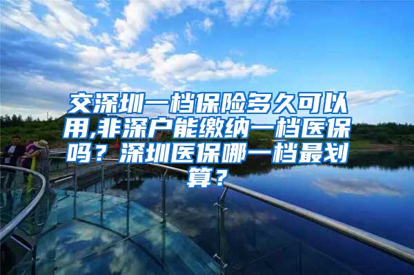 交深圳一档保险多久可以用,非深户能缴纳一档医保吗？深圳医保哪一档最划算？