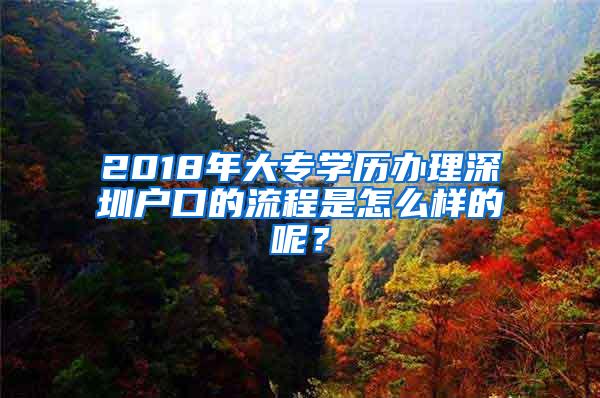 2018年大专学历办理深圳户口的流程是怎么样的呢？