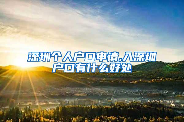 深圳个人户口申请,入深圳户口有什么好处