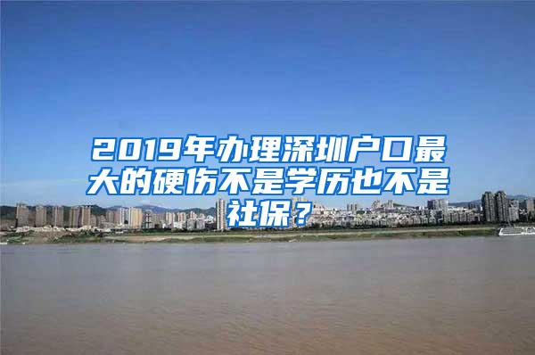 2019年办理深圳户口最大的硬伤不是学历也不是社保？