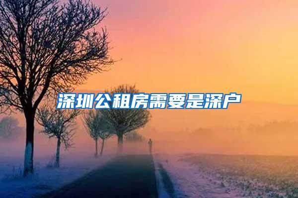 深圳公租房需要是深户