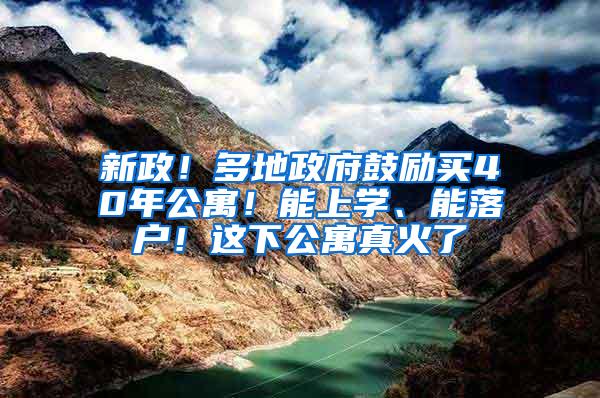 新政！多地政府鼓励买40年公寓！能上学、能落户！这下公寓真火了