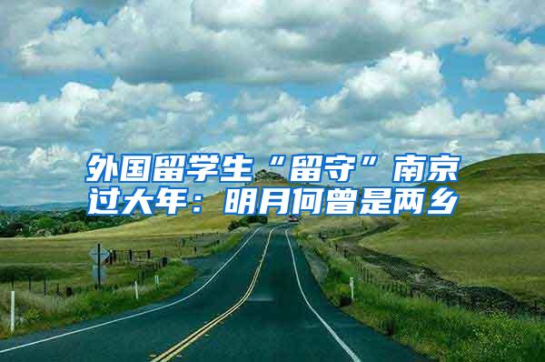 外国留学生“留守”南京过大年：明月何曾是两乡