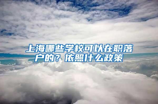 上海哪些学校可以在职落户的？依照什么政策