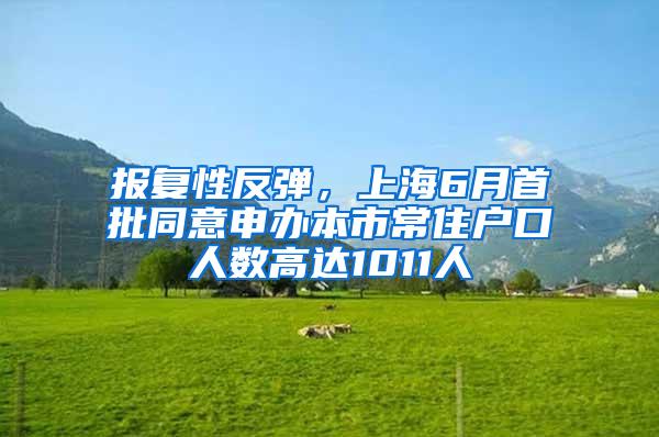 报复性反弹，上海6月首批同意申办本市常住户口人数高达1011人