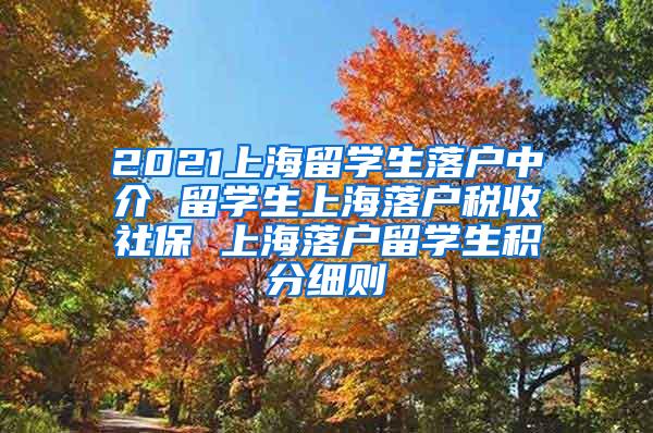 2021上海留学生落户中介 留学生上海落户税收社保 上海落户留学生积分细则