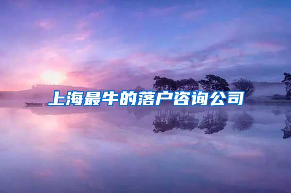 上海最牛的落户咨询公司