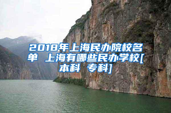 2018年上海民办院校名单 上海有哪些民办学校[本科 专科]