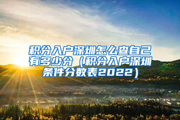 积分入户深圳怎么查自己有多少分（积分入户深圳条件分数表2022）