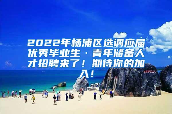2022年杨浦区选调应届优秀毕业生·青年储备人才招聘来了！期待你的加入！