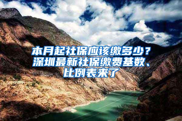 本月起社保应该缴多少？深圳最新社保缴费基数、比例表来了