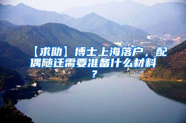 【求助】博士上海落户，配偶随迁需要准备什么材料？