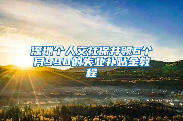 深圳个人交社保并领6个月990的失业补贴金教程