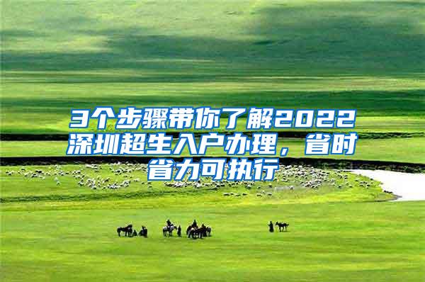 3个步骤带你了解2022深圳超生入户办理，省时省力可执行