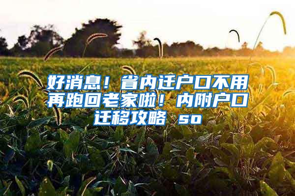 好消息！省内迁户口不用再跑回老家啦！内附户口迁移攻略 so