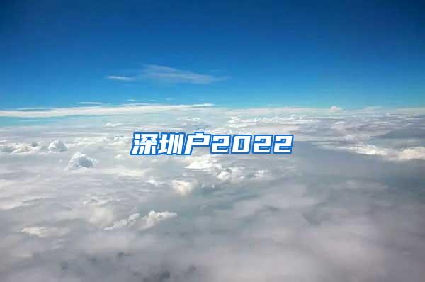 深圳户2022