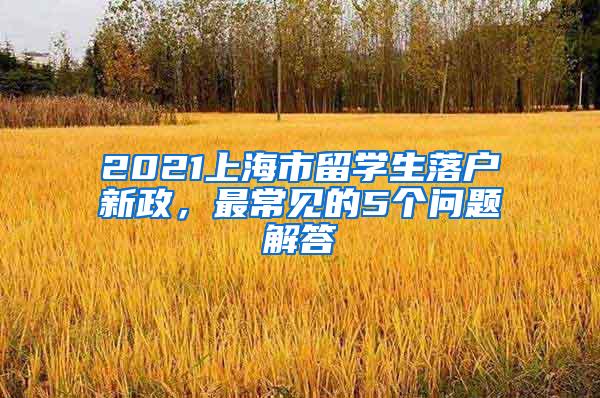 2021上海市留学生落户新政，最常见的5个问题解答