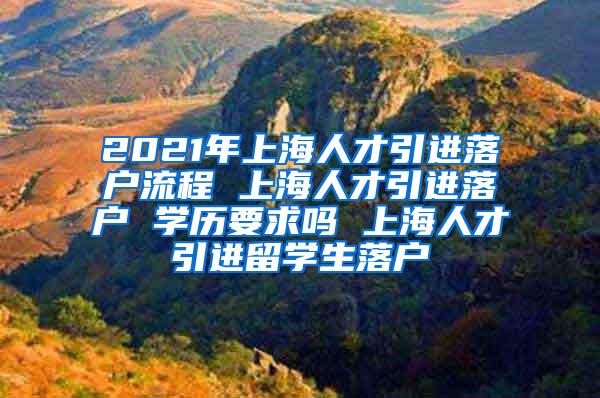 2021年上海人才引进落户流程 上海人才引进落户 学历要求吗 上海人才引进留学生落户