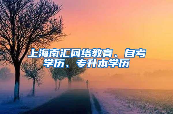 上海南汇网络教育、自考学历、专升本学历