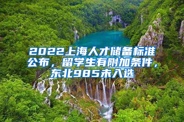 2022上海人才储备标准公布，留学生有附加条件，东北985未入选