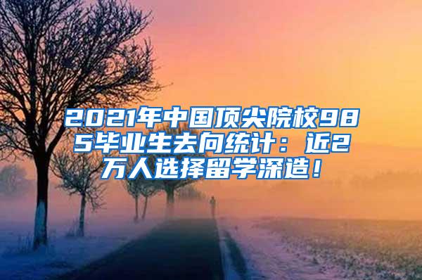 2021年中国顶尖院校985毕业生去向统计：近2万人选择留学深造！