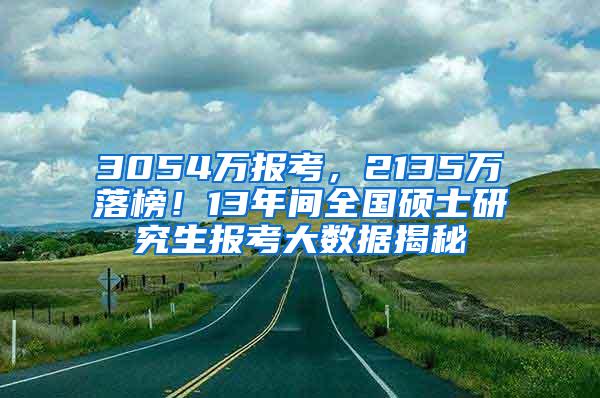 3054万报考，2135万落榜！13年间全国硕士研究生报考大数据揭秘