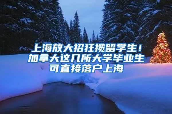 上海放大招狂揽留学生！加拿大这几所大学毕业生可直接落户上海