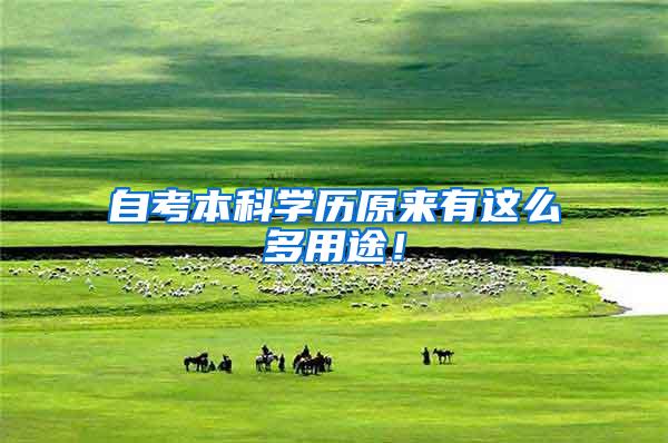 自考本科学历原来有这么多用途！