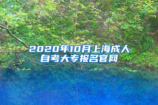 2020年10月上海成人自考大专报名官网