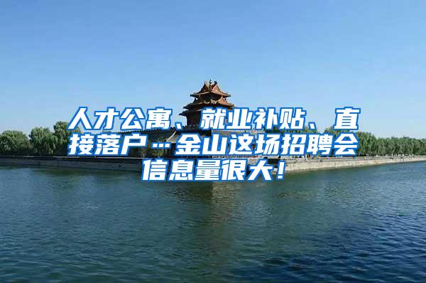 人才公寓、就业补贴、直接落户…金山这场招聘会信息量很大！