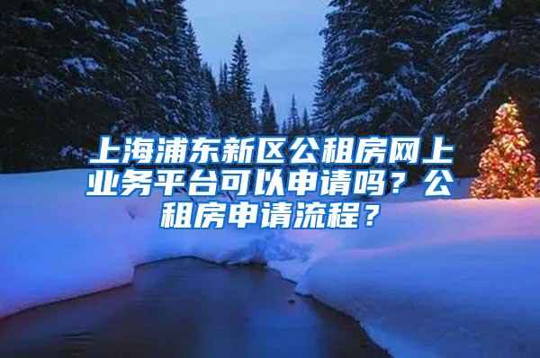 上海浦东新区公租房网上业务平台可以申请吗？公租房申请流程？